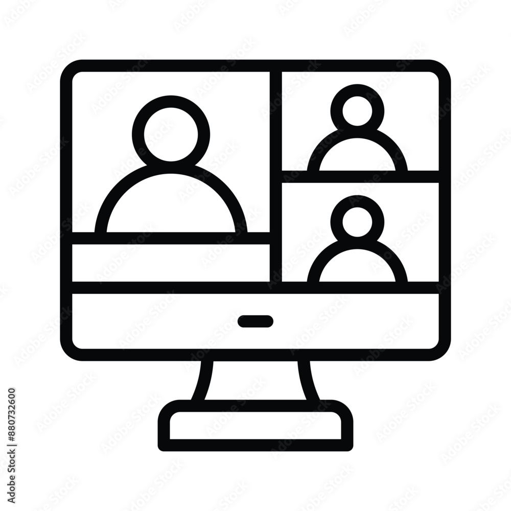 Grab this amazing icon of online meeting in modern style Grab this amazing icon of online meeting in modern style