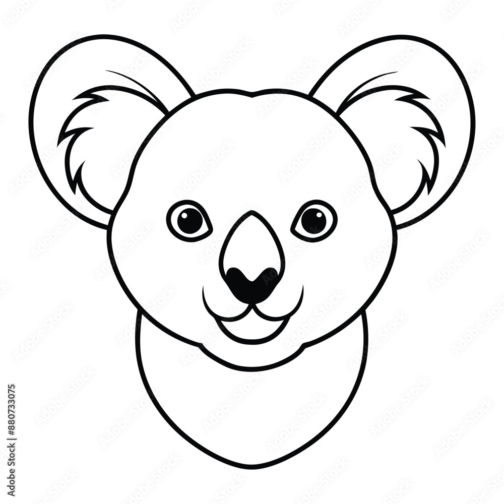 Koala head line art vector illustration - perfect for cartoons, clipart, and print designs. Koala head line art vector illustration - perfect for cartoons, clipart, and print designs.