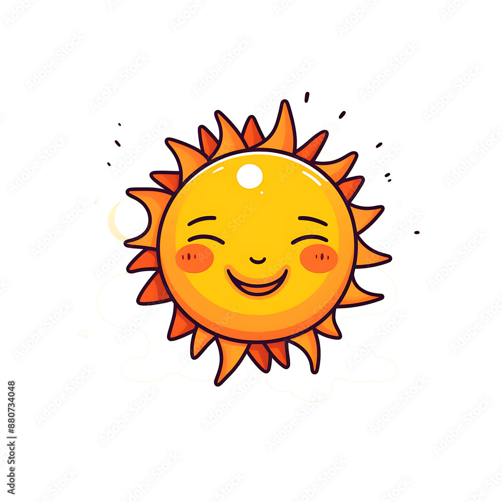 Simple Cartoon Artwork: Clean and Simple design of a happy sun. Simple Cartoon Artwork: Clean and Simple design of a happy sun.