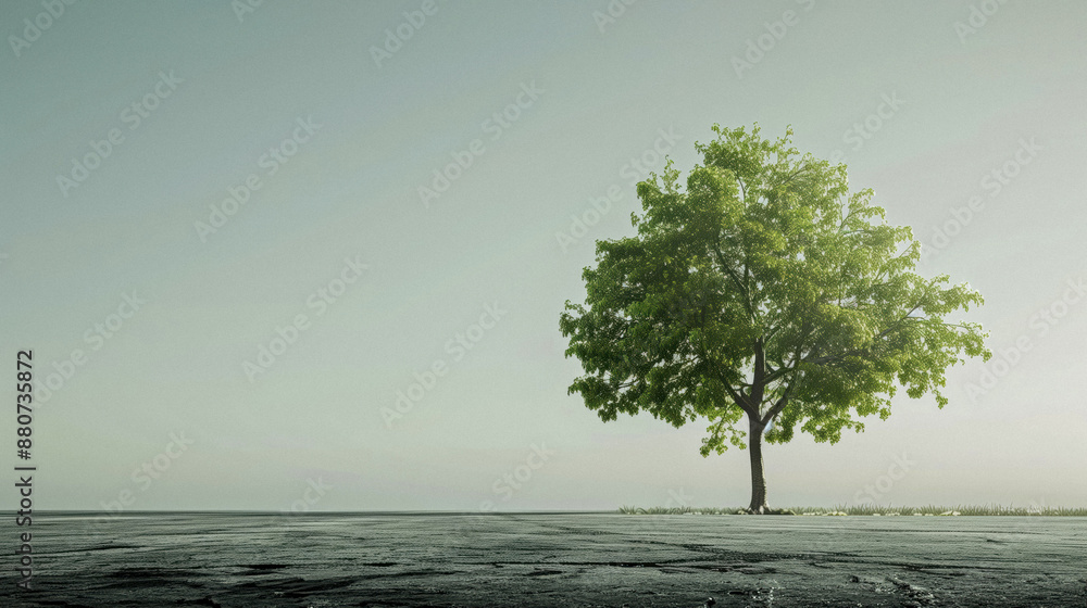 Scenic meadow and tree Scenic meadow and tree
