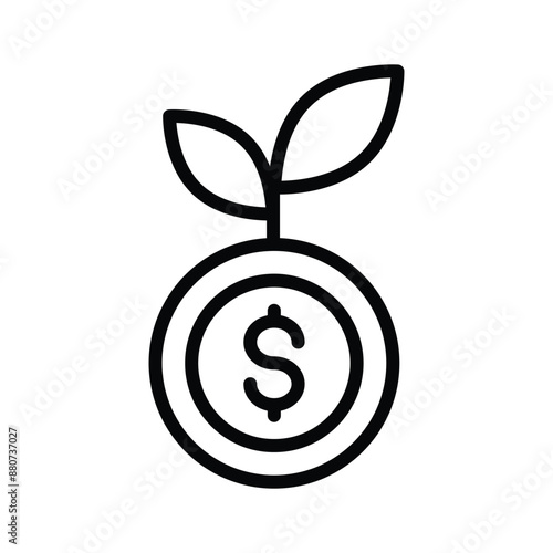 Grab this carefully crafted money plant vector, icon of business development