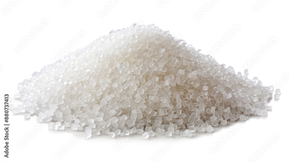 White Sugar. Heap of Sweet White Sugar Crystals on Isolated Background White Sugar. Heap of Sweet White Sugar Crystals on Isolated Background