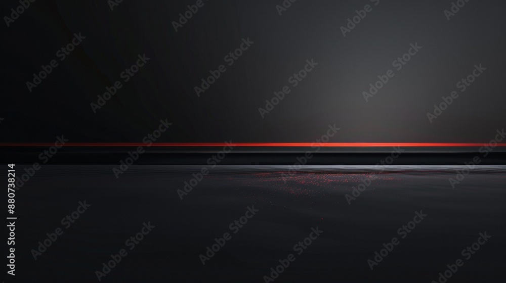 Obraz premium Abstract Black And Red Horizontal Line Artwork With Light Reflection