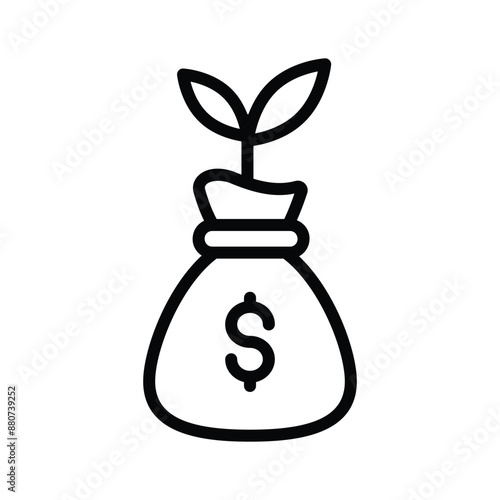 Grab this carefully crafted money plant vector, icon of business development