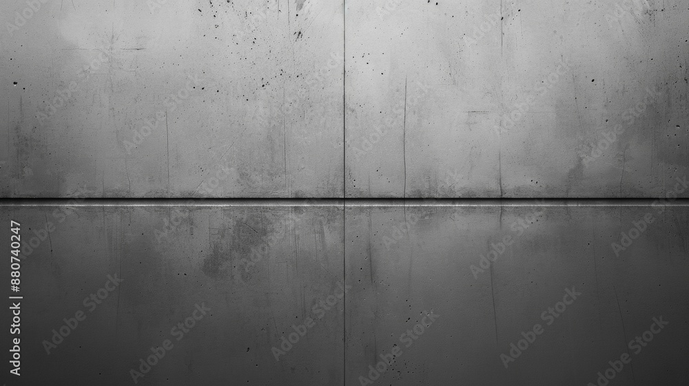 A Gray Concrete Wall With a Horizontal Seam and Reflections A Gray Concrete Wall With a Horizontal Seam and Reflections