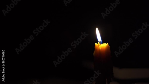 Candlelight in the dark Candle flame in the dark flames on black background