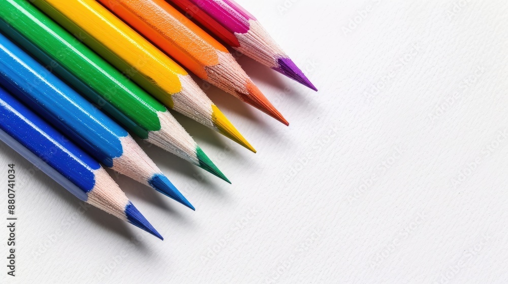 Vivid pencils on a white background Vivid pencils on a white background