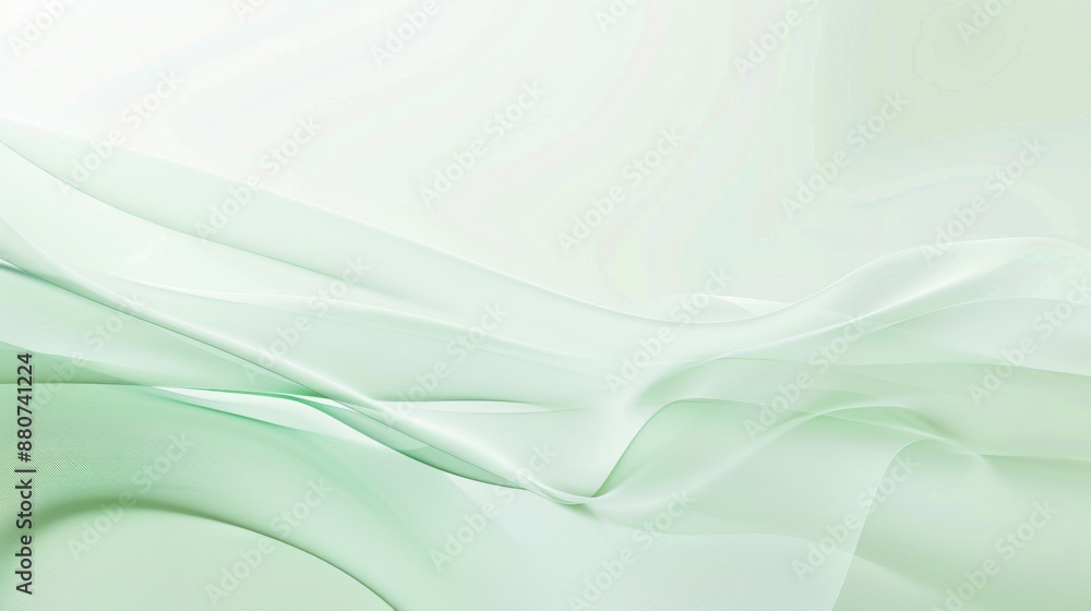 Fototapeta premium Abstract Green Fabric Draped in Soft Waves