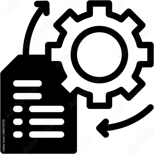 Vector Icon Process, Document, File, Implement, Gear
