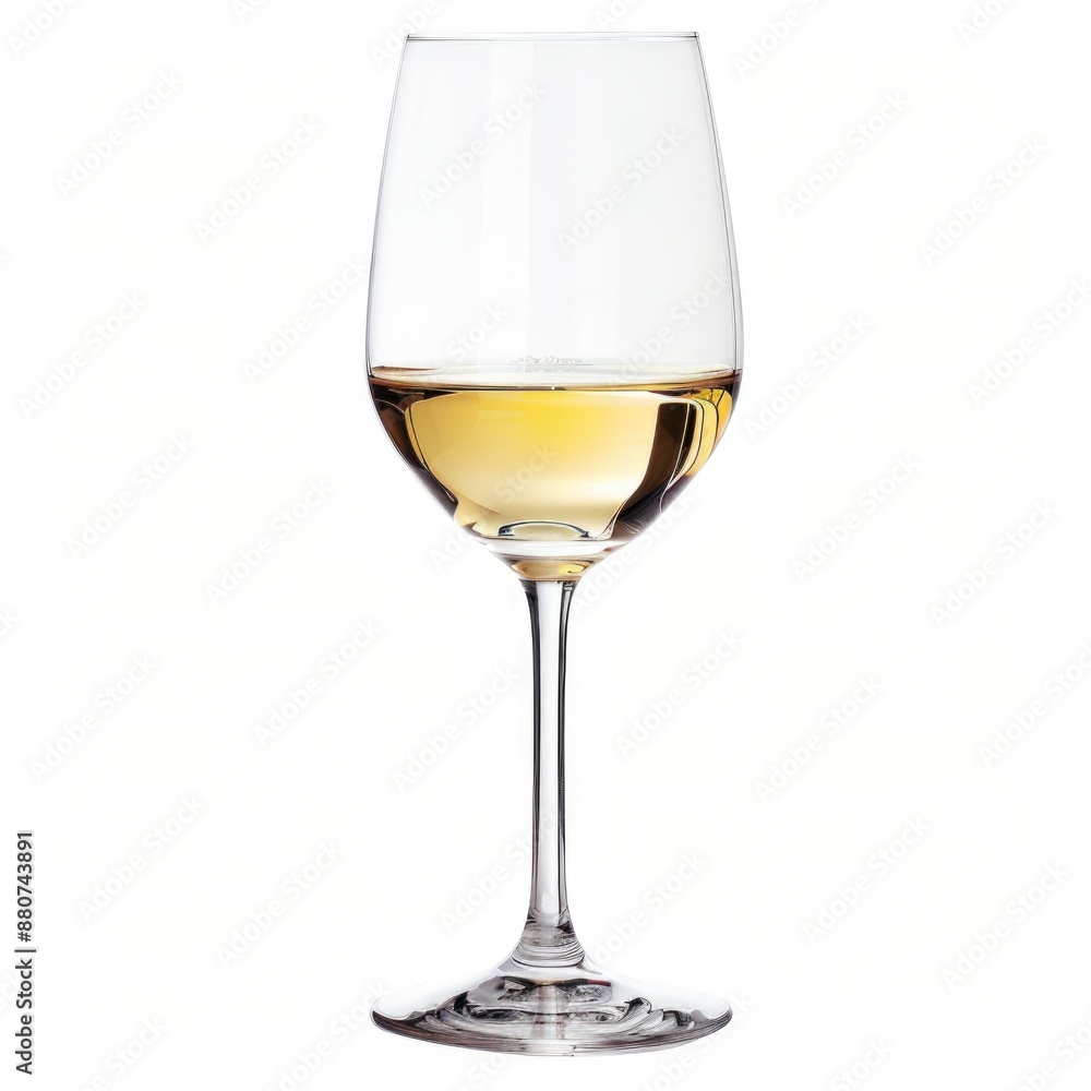Wine Glass. White Wine Closeup in Isolated Setting Wine Glass. White Wine Closeup in Isolated Setting