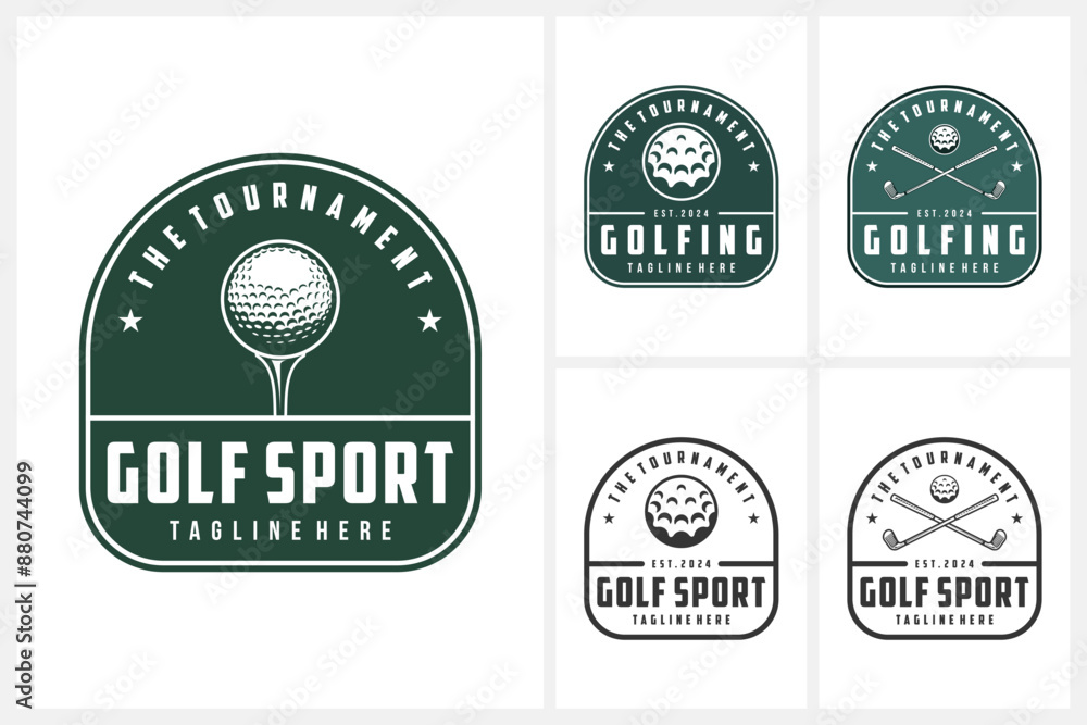 Obraz premium Golf logo sport design template, golf emblem vector, golf tournament badge logo design vector illustration