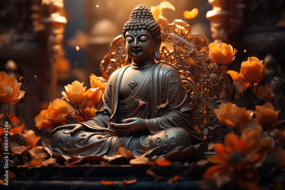 Fototapeta premium Buddha Design for Buddha Purnima, Generative, generative IA