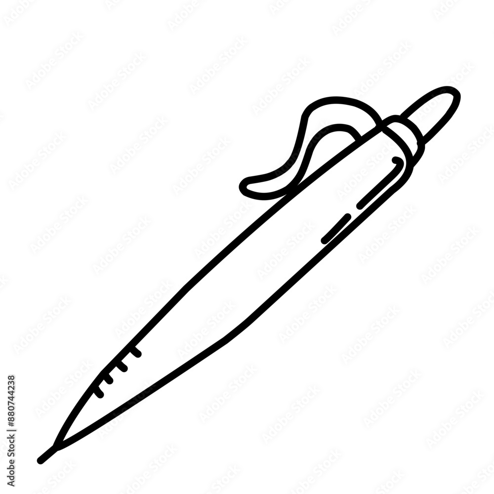 Hand Drawn Pen. Doodle Vector. Isolated on White Background Hand Drawn Pen. Doodle Vector. Isolated on White Background