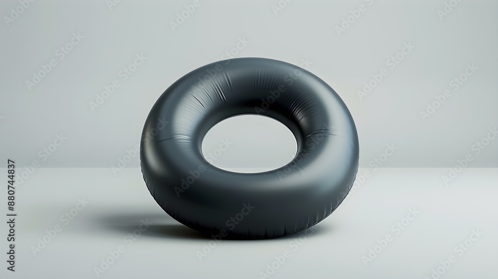 Anthracite inflatable Ring on a white Background with Copy Space Anthracite inflatable Ring on a white Background with Copy Space