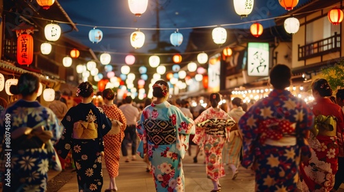 People Gathering For Obon Celebration In Japan