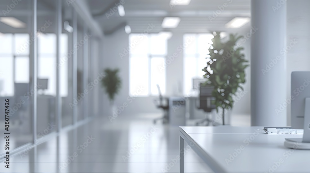 Fototapeta premium Modern Minimalist Office with Clean Lines and Serene Ambiance