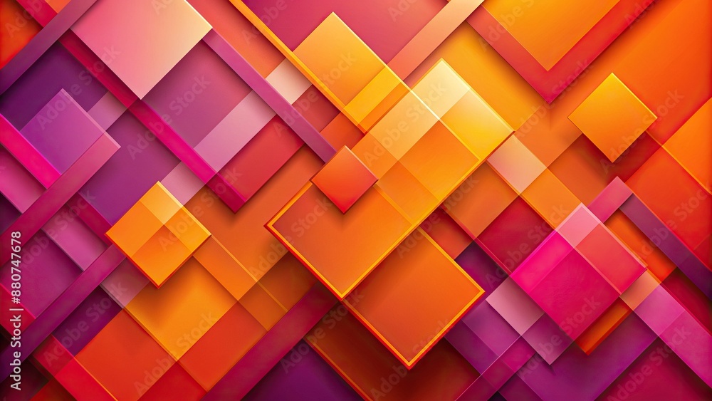 Vibrant orange and magenta square shapes intersect and overlap on a bold geometric background, creating a dynamic and modern presentation design element. Vibrant orange and magenta square shapes intersect and overlap on a bold geometric background, creating a dynamic and modern presentation design element.