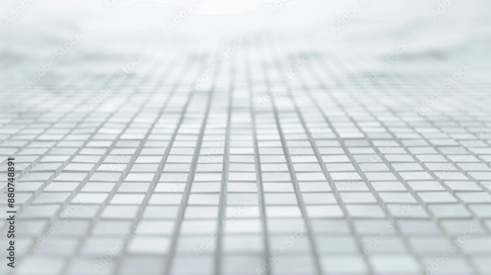 White Tile Floor Perspective, Blurred Background