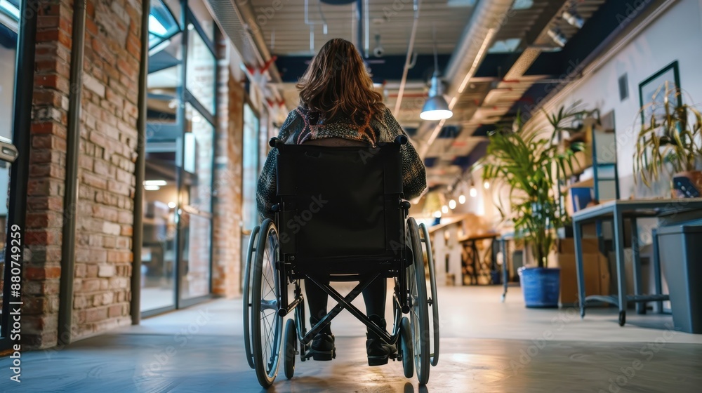 Obraz premium Active Inclusion - Person in Wheelchair Volunteering at Community Center