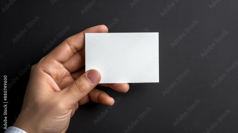 Obraz premium Showing a blank business card being held with clipped paths