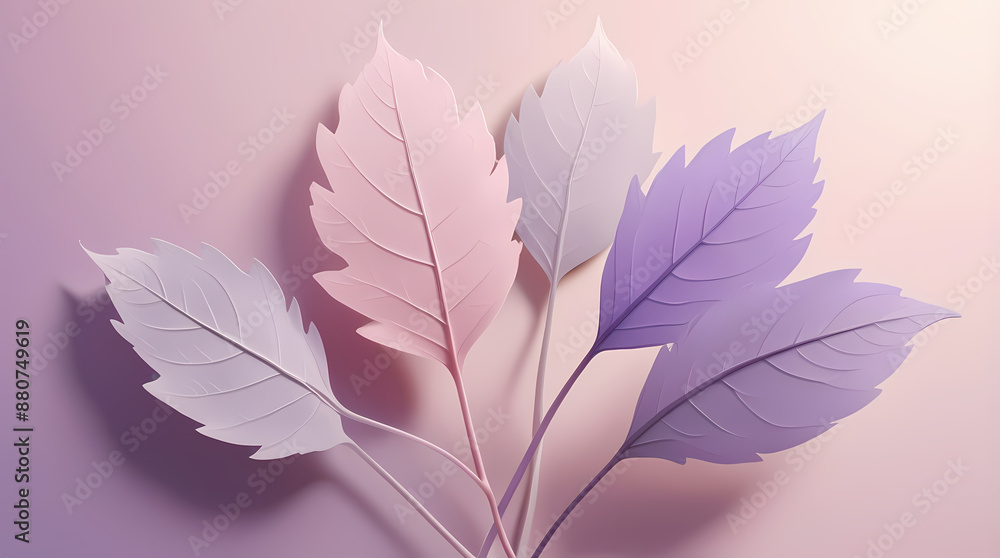 Fototapeta premium pink lavender purple leaves soft background abstract botanical