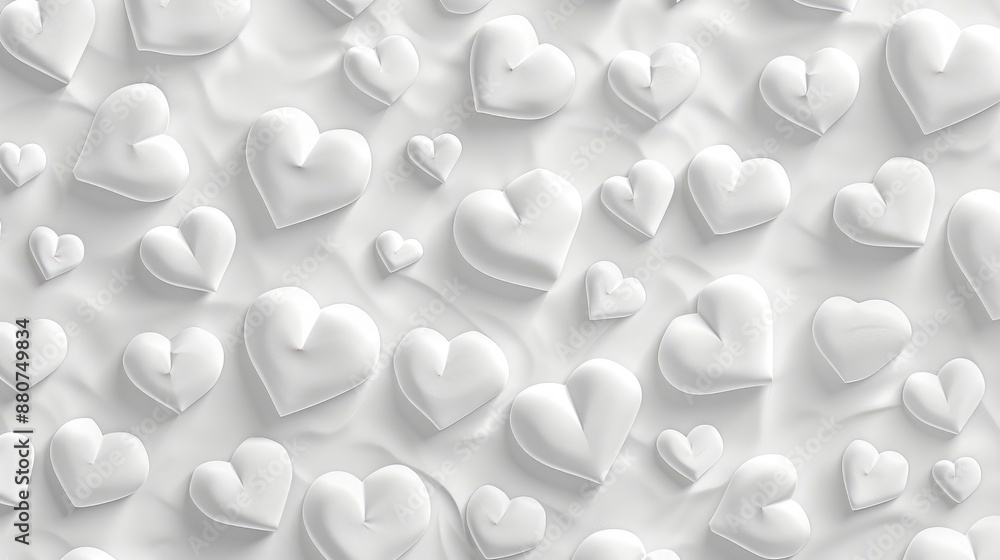 White hearts seamless pattern template background White hearts seamless pattern template background