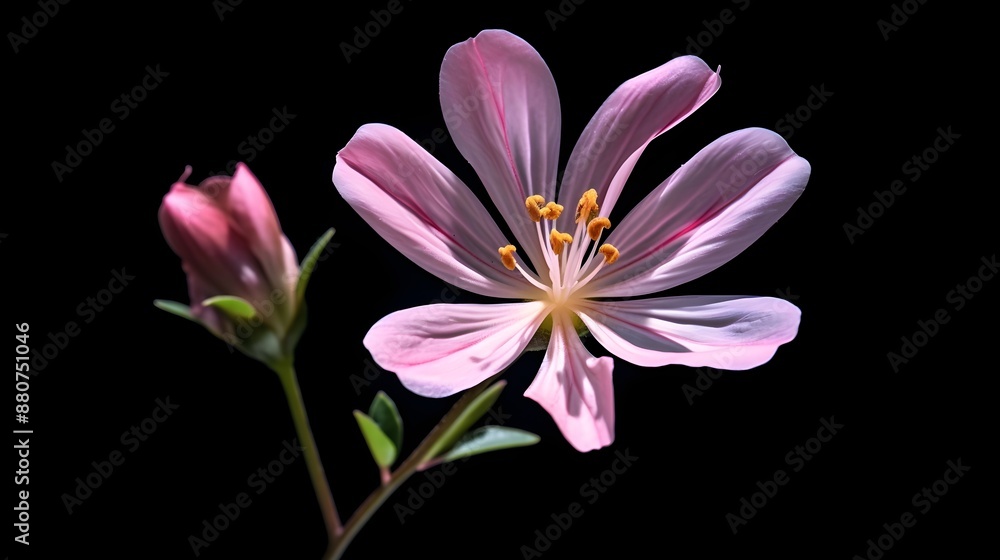 Vibrant Pink Floral Bloom in Full Glory on Dark Background Vibrant Pink Floral Bloom in Full Glory on Dark Background