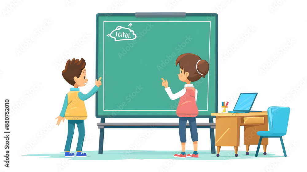 The teacher stands before an interactive whiteboard, engaging students with dynamic lessons.They utilize the touchscreen illustrate complex concepts,annotate diagrams,highlight key points in real-time The teacher stands before an interactive whiteboard, engaging students with dynamic lessons.They utilize the touchscreen illustrate complex concepts,annotate diagrams,highlight key points in real-time