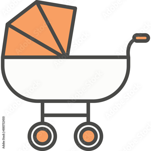 Stroller for newborns vector icon