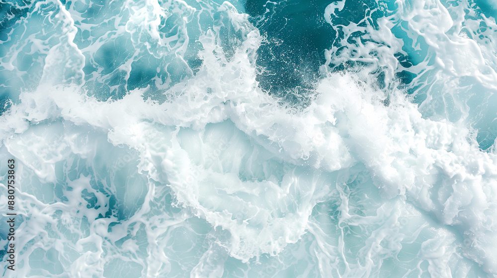 Fototapeta premium Top down view of ocean wave