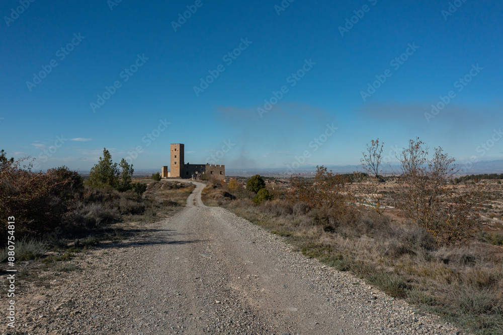 Aerial view of castle Ciutadilla, Lleida Aerial view of castle Ciutadilla, Lleida
