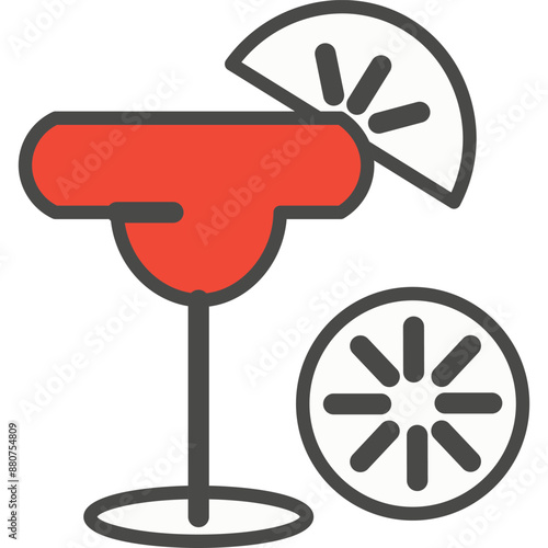 Cocktail glass vector icon isolated photo