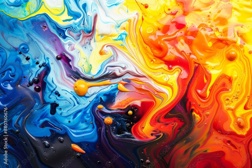Abstract flowing background with multicolored acrylic paints Abstract flowing background with multicolored acrylic paints