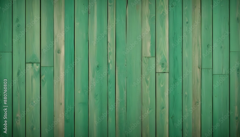 Fototapeta premium Green wooden planks texture background