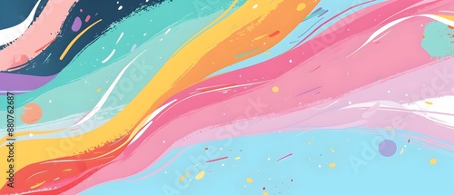 Wallpaper Mural Modern Minimalist Pride Day Doodle Border Design with Blank Space for Mock Up Torontodigital.ca