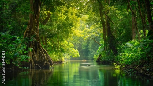 Fototapeta Naklejka Na Ścianę i Meble -  Lush Jungle River.