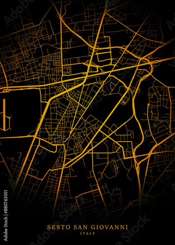 Sesto San Giovanni City Map Poster Minimalist - Sesto San Giovanni City Modern Wall Art Home Decor Ready to Printable
