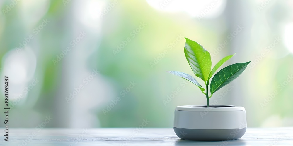 Ecofriendly smart thermostat conserves energy for a sustainable future. Concept Smart Home, Energy Efficiency, Sustainability, Eco-friendly Technology, Climate Control Ecofriendly smart thermostat conserves energy for a sustainable future. Concept Smart Home, Energy Efficiency, Sustainability, Eco-friendly Technology, Climate Control