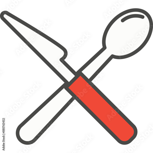 Spoon and knife vector icon