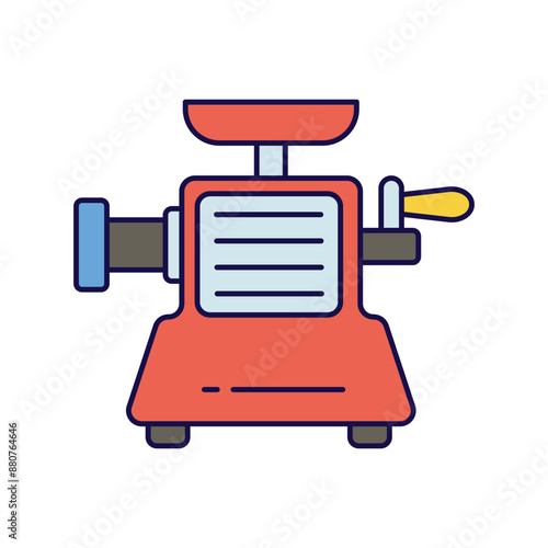 meat grinder color line icon with white background vector stock illustration