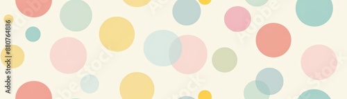 Wallpaper Mural Abstract pastel-colored polka dot pattern background featuring large and small circles on a light beige canvas, perfect for design and decoration. Torontodigital.ca