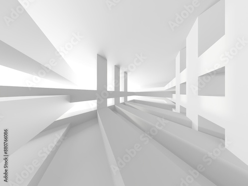 White elegant empty space.  White wall room background. Abstract interior