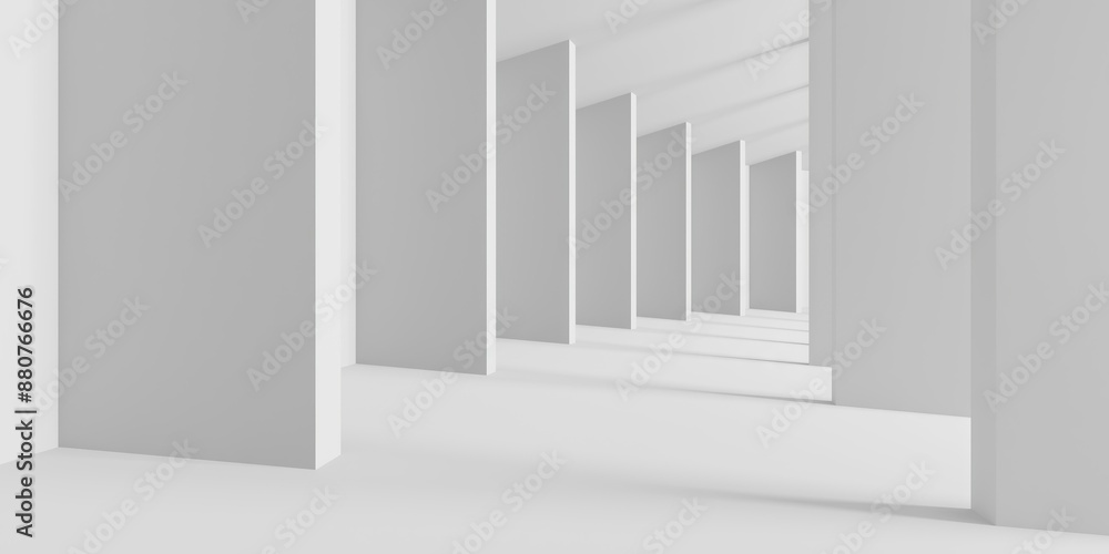 Obraz premium Abstract light corridor interior. Futuristic architecture background