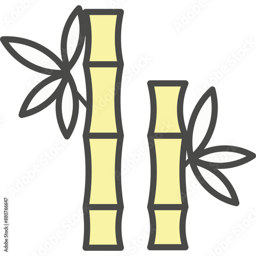 Bamboo massage sticks for spa vector icon