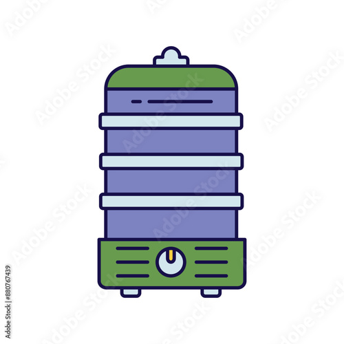 steamer color line icon with white background vector stock illustration
