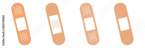 Band aid graphics. Injury bandage vector. Medical plaster symbol. Medical patch vector on white background.
