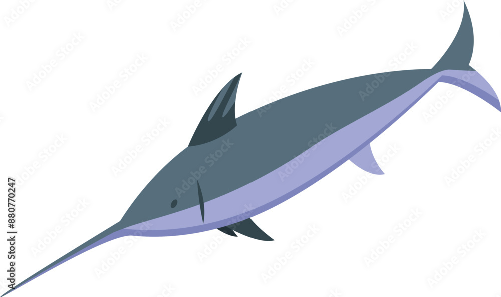 Obraz premium Illustration of an atlantic sailfish swimming underwater and hunting
