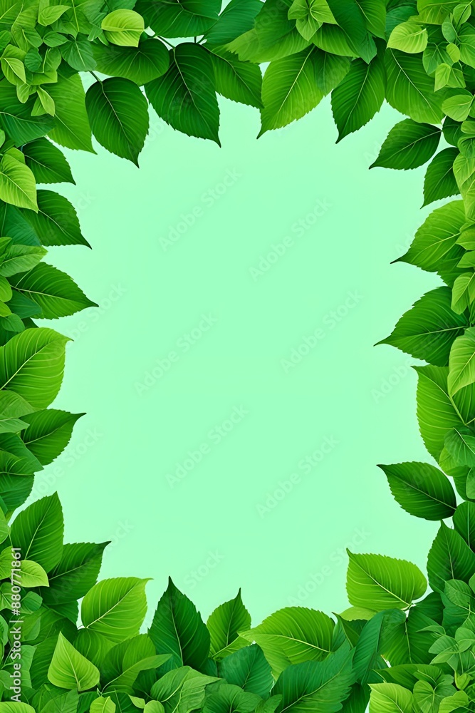 Green leaves frame Green leaves frame