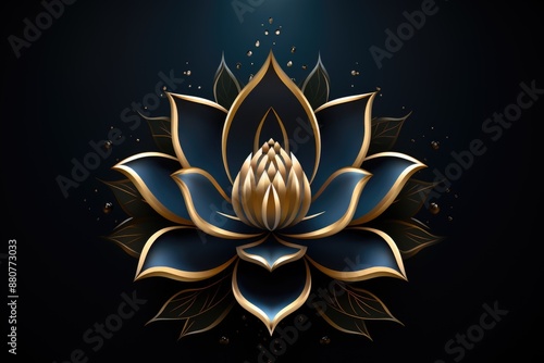Obraz na płótnie Lotus Logo Logo Design icon icon illustration, generative IA w salonie