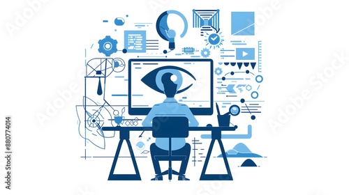 Ilustration of an artists looking for new ideas